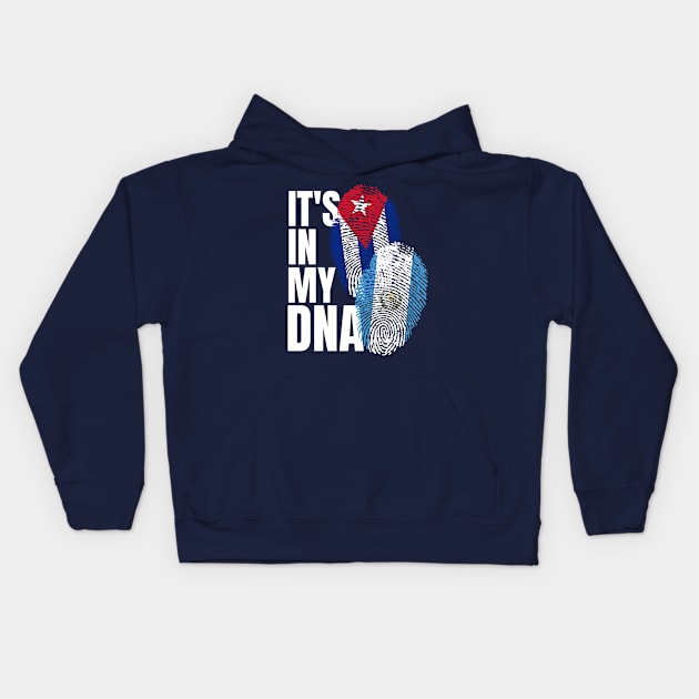 Guatemalan And Cuban Mix DNA Flag Heritage Gift Kids Hoodie by Just Rep It!!